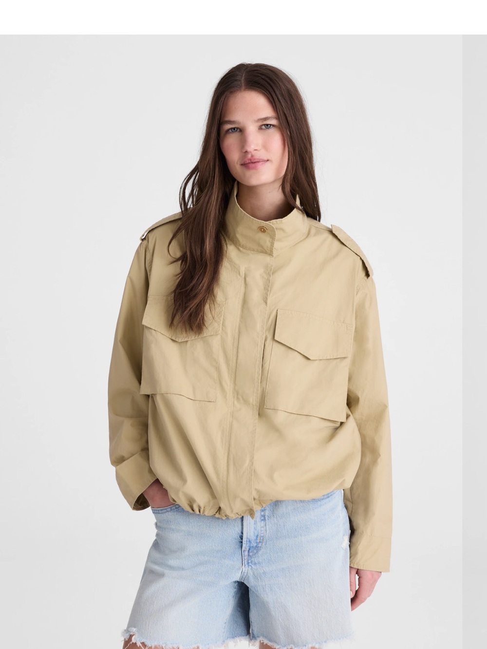 Madewell Neutral khaki Utility Jacket women’s oversized